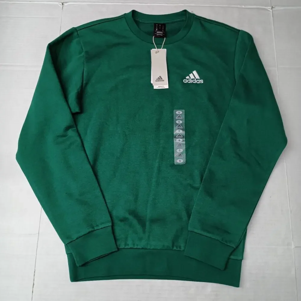 Adidas Men's Feel Cozy Embroidered Sweatshirt Green‎ Size S